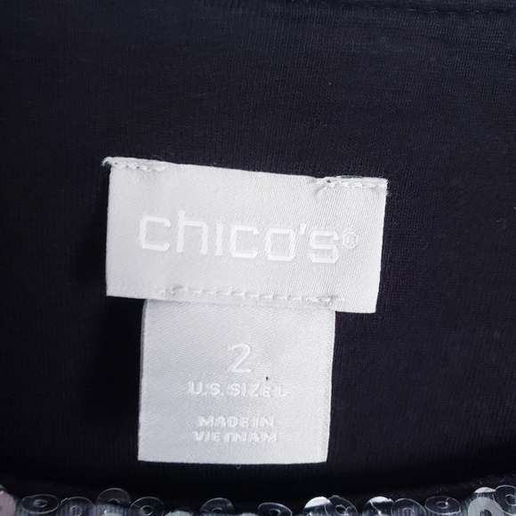 Chicos Houndstooth Sequin Long Sleeve Tunic - Picture 6 of 9